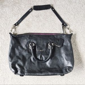 Coach black leather bag